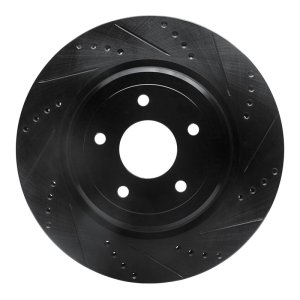 Chevrolet Corvette Brake Rotor (1) - Rear Right - R1 Concepts - Drilled & Slotted - Black - `06-`13